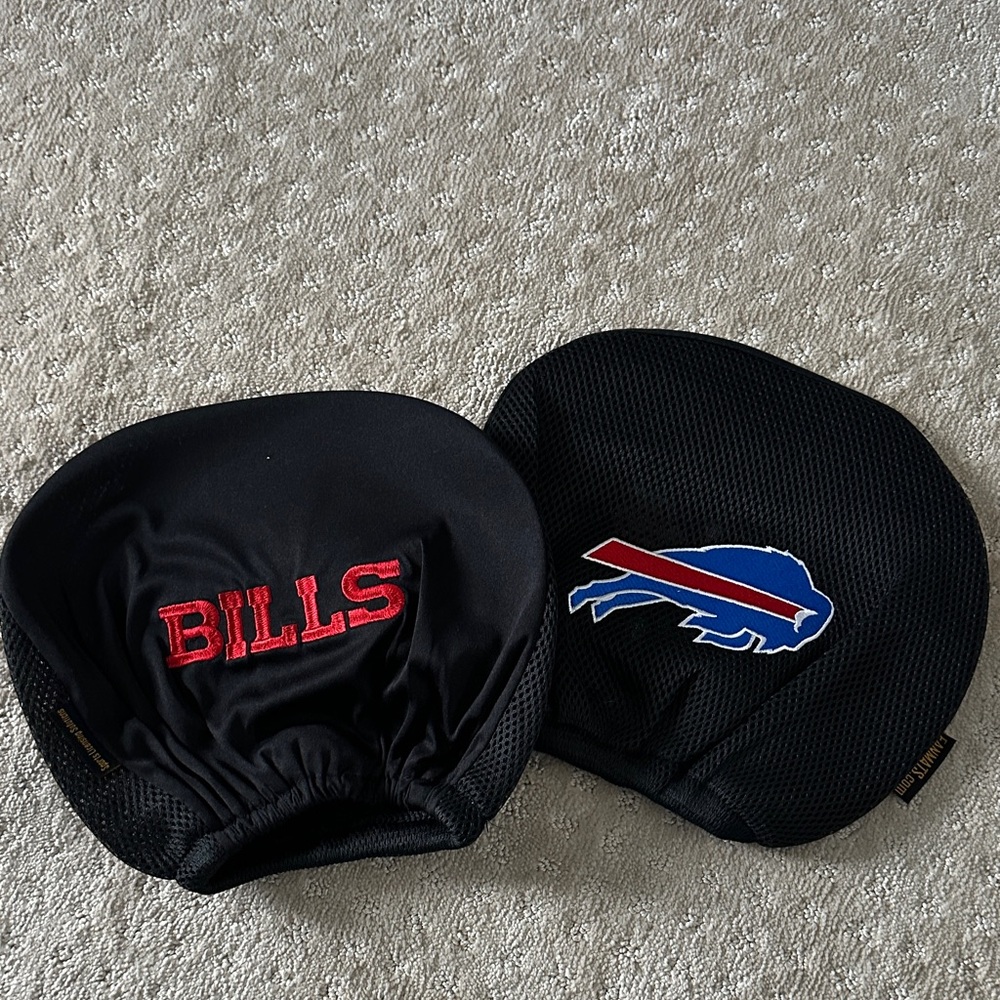 Black NFL Buffalo Bills Headrest Covers- brand new never used